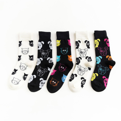 High Qualty Wholesale New Cartoon Cat Dog White & Black Couples Cotton Socks Men