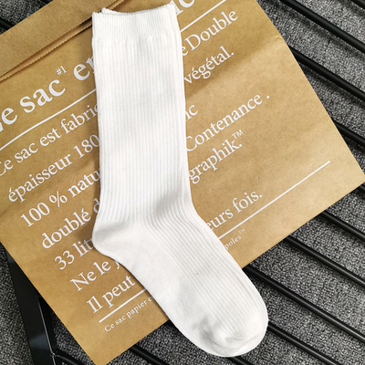 High Qualty Wholesale New Breathable Pure Color White Soft Cotton Socks Men