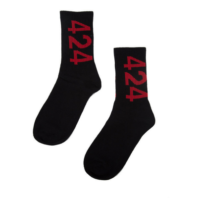 Wholesale Skateboard 424 Digital Sports Men Custom Logo Soft Cotton Men Tube Socks