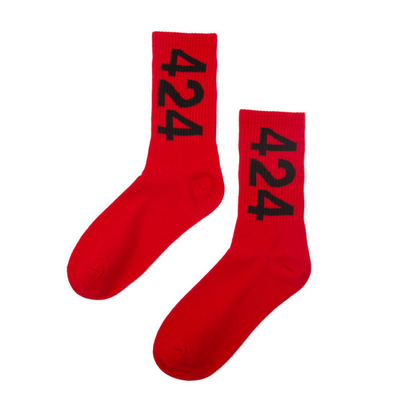 Wholesale Skateboard 424 Digital Sports Men Custom Logo Soft Cotton Men Tube Socks