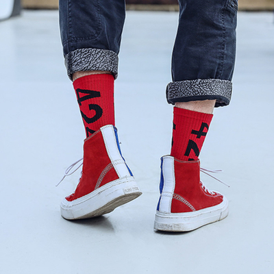 Wholesale Skateboard 424 Digital Sports Men Custom Logo Soft Cotton Men Tube Socks