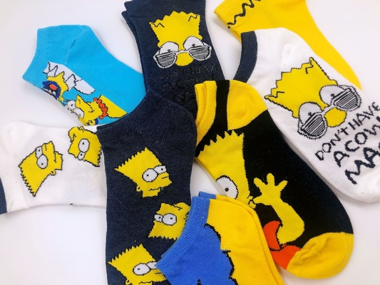 Good Quality In Stock Funny Cute Cartoon Anime Pattern Couples Socks Soft Cotton Ankle Socks