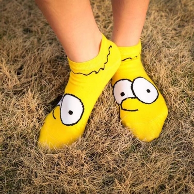 Good Quality In Stock Funny Cute Cartoon Anime Pattern Couples Socks Soft Cotton Ankle Socks