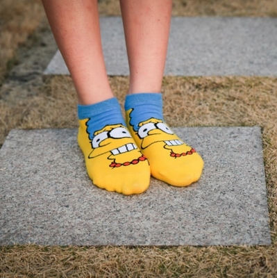 Good Quality In Stock Funny Cute Cartoon Anime Pattern Couples Socks Soft Cotton Ankle Socks