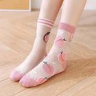 Summer Hot Sale Fruit Thin Transparent Lace Sock Korean Style Fashion Jacquard Glass Silk Short Ankle Socks Women