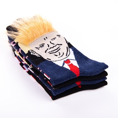 Wholesale Happy Socks Man Figure Character Jacquard business Sock Breathable Cotton Fashion Crew Man Socks
