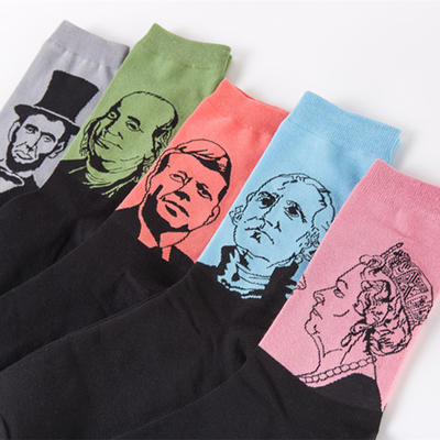 fashionable Socks Man Figure Character Jacquard Cartoon Sock Breathable Cotton Fashion Crew Man Socks