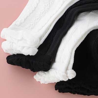 Factory Wholesale Japanese Bubble Mouth Black And White Two-Color Women'S Tube Socks Korean Style