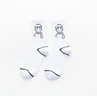 wholesale Trendy Cartoon Illustration Portrait Couple Socks Korean Black And White Sports Socks Couples White Sock