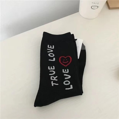 Wholesale Trendy Women'S Socks Sports White Socks Smiley English Letters Socks