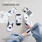 New Product Spring Korean New Fashion Cartoon Dog Cute Girls Socks Cotton Black White Women Ankle Socks