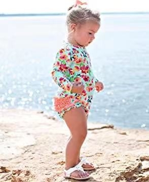 OEM  Baby/Toddler Girls Long Sleeve One Piece Swimsuit with UPF 50+ Sun Protection