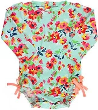 OEM  Baby/Toddler Girls Long Sleeve One Piece Swimsuit with UPF 50+ Sun Protection