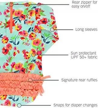 OEM  Baby/Toddler Girls Long Sleeve One Piece Swimsuit with UPF 50+ Sun Protection