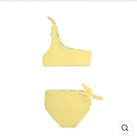 Wholesale Oem Odm Lemon One-Shoulder Soft Material Children Girl Swimwear Two-Piece Bikini