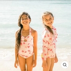 Wholesale Private Label OEM Custom Pink Children Swimwear Kids Girls One-Piece Bikini
