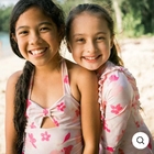 Wholesale Private Label OEM Custom Pink Children Swimwear Kids Girls One-Piece Bikini