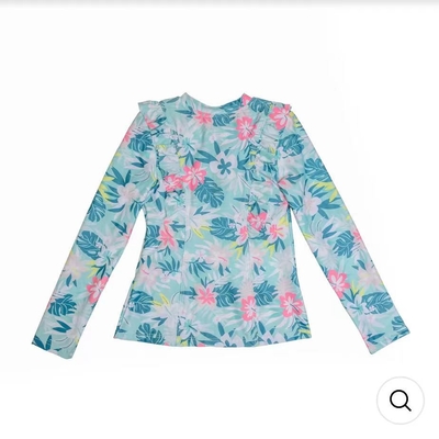 Private Label OEM Custom Long Sleeve Floral Children Swimwear