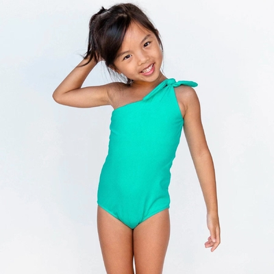 Private Label One Piece Single Shoulder Design Blue Baby Swim wear