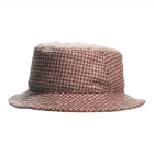 New Check Print Buckle Wool Felt Fedora Hat Winter Fashion Dress Panama Hat