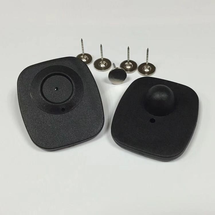 EAS RF Hard Tag White or Customized Color Plastic Security Hard Tags Left on Clothes