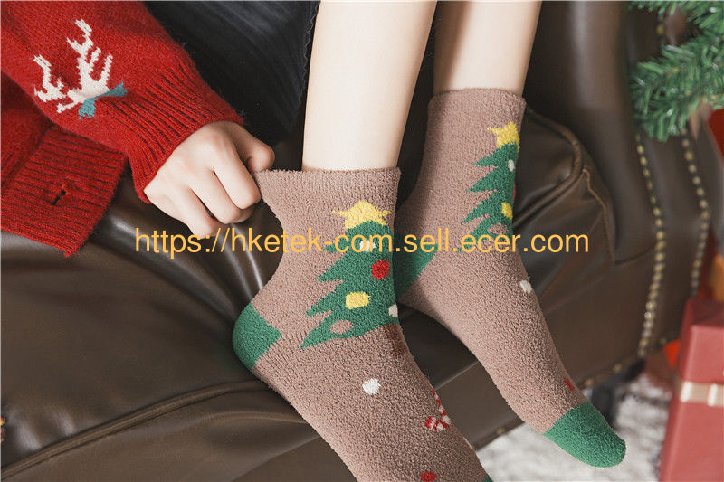 Factory Directly Design Thick Fluffy Christmas Socks Womens Winter Fuzzy Warm Christmas Socks