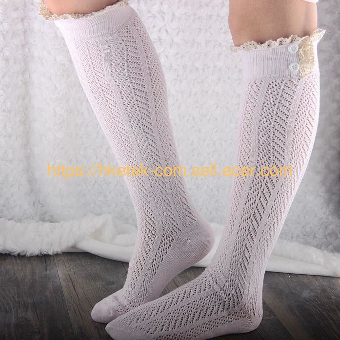 Wholesales Classic Long Lacy Lace Over The Knee Socks Fashionable Hollow Lady'S Boot Socks