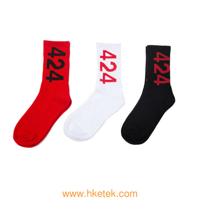 Wholesale Skateboard 424 Digital Sports Men Custom Logo Soft Cotton Men Tube Socks