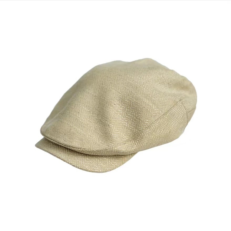 Hot Sale Wool Retro Artist Hat Ear Muff British Classic Vintage Linen Plain Hard Newsboy Beret Caps Hat For Men