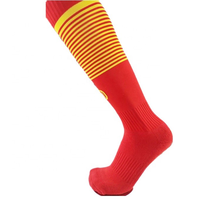 Wholesale Custom Design Fashion Red Anti Bacterial Oem Knee High Football Socks